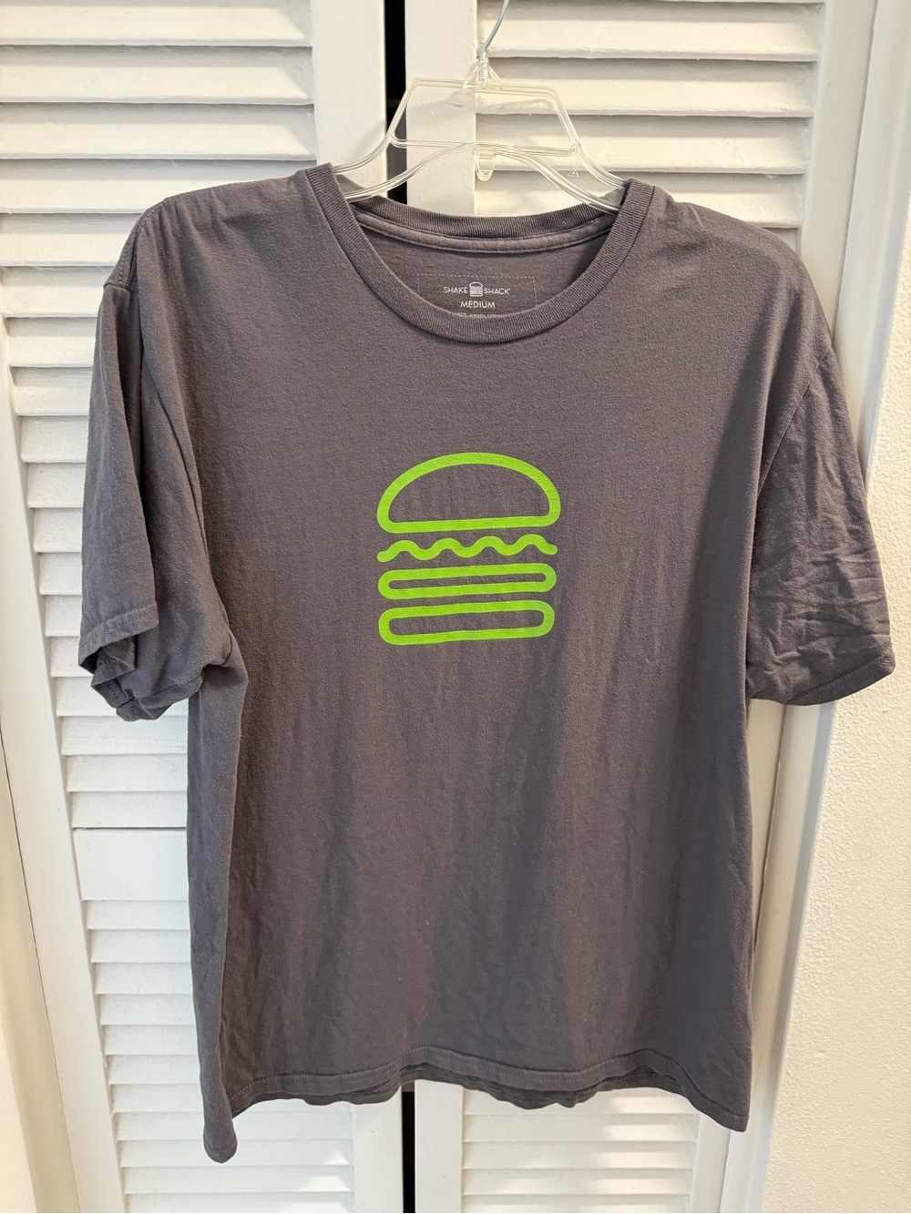 Shake Shack Logo T-Shirt - Gray w Neon Green Logo